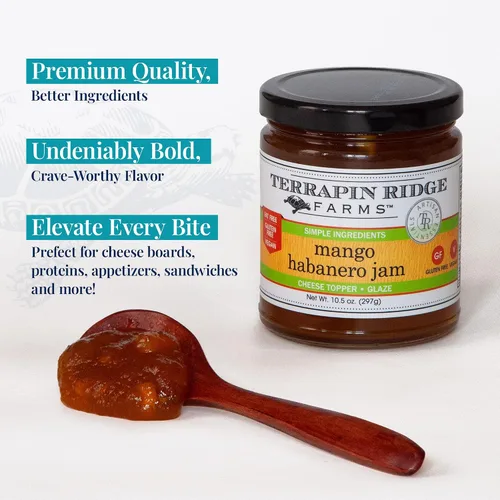 Vista 3 de Terrapin Ridge Farms Mango Habanero Gourmet Jam – Un tarro de 10.5 onzas