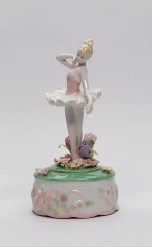 Vista 3 de Cosmos Gifts 96206 Figura musical de bailarina de bailarina de porcelana fina bailarina bailarina de música con cuerda (melodía musical: bailarina)
