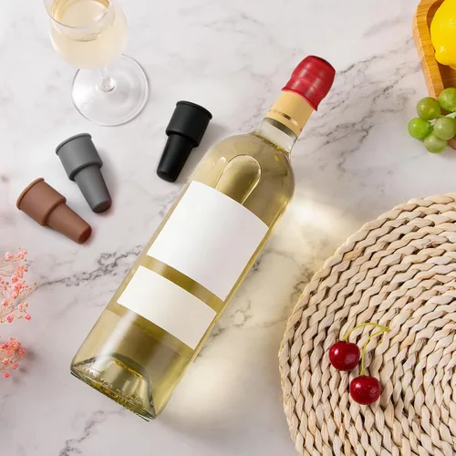 Vista 6 de Paquete de 9 tapones de vino de silicona para mantener el vino espumoso fresco, tapones de cerveza y champán (colores aleatorios)