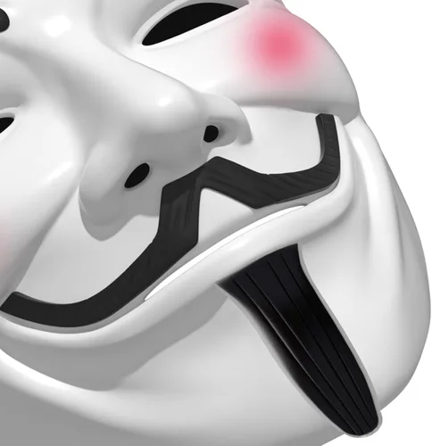 Vista 3 de AMANKA Máscara V para Vendetta, máscara de anónimo, máscara de disfraz de Halloween, accesorios de fiesta, fiestas temáticas de hackers