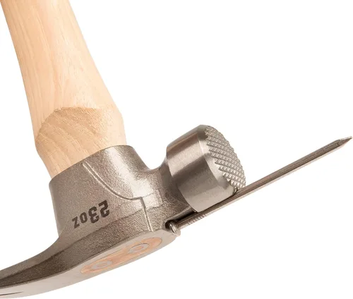 Vista 4 de ESTWING Pro California Hammer - Martillo de garra de 23 onzas con cara fresada y mango de madera de nogal - MRW23LM
