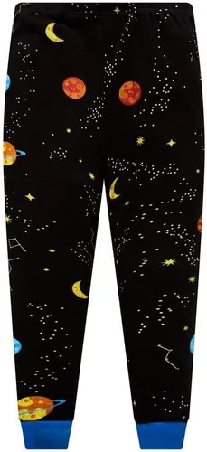 Vista 5 de Pijamas para Niños Pequeños, Conjunto de Ropa para Niños Pequeños, Ropa de Dormir de Planeta y Tren, Manga Larga, 100% Algodón, 2 Piezas, Pijamas