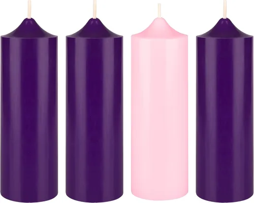 Vista 32 de Mega Candles Juego de 4 piezas de velas de Adviento de Navidad sin perfume, vertidas a mano de cera premium con parte superior en forma de campana