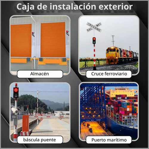 Vista 4 de Luz de tráfico LED de 4 pulgadas, lámpara verde roja de la parada