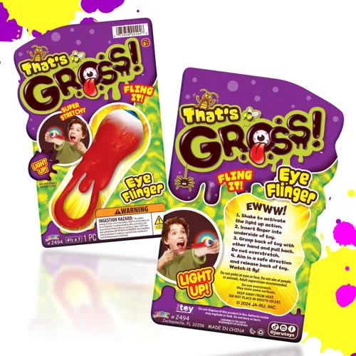 Vista 8 de JA-RU Juguete con luz gruesa (paquete de 1) globo ocular de lanzamiento elástico. Recuerdo de fiesta de Halloween. Bola pegajosa de Splat, bola