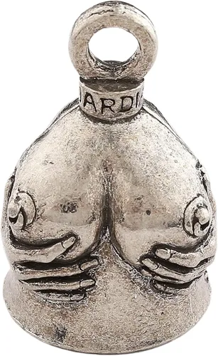 Vista 10 de Guardian Bell Campana de buena suerte con llavero y bolsa de regalo negra Campana de motocicleta Peltre Regalo de buena suerte Campana