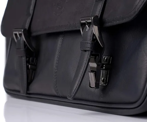 Vista 6 de Hammer Anvil Pierce Colombian Vacquetta Leather 15.6" Maletín para portátil, Negro