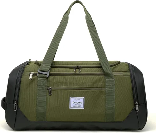 Vista 8 de Laripwit Bolsa de viaje para hombre, 40L, bolsa de gimnasio deportiva mediana con bolsillo para ropa húmeda y compartimento para zapatos, mochila