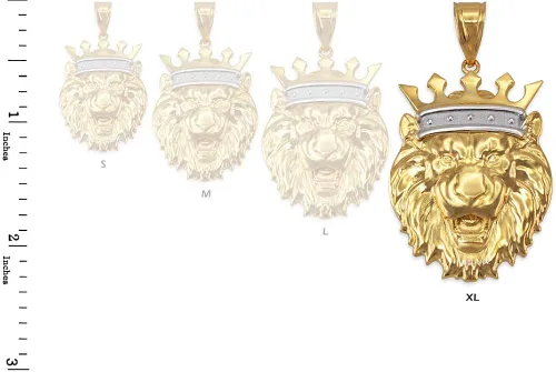 Vista 2 de LA BLINGZ Colgante Rey León de oro amarillo de 14 K (SMLXL)