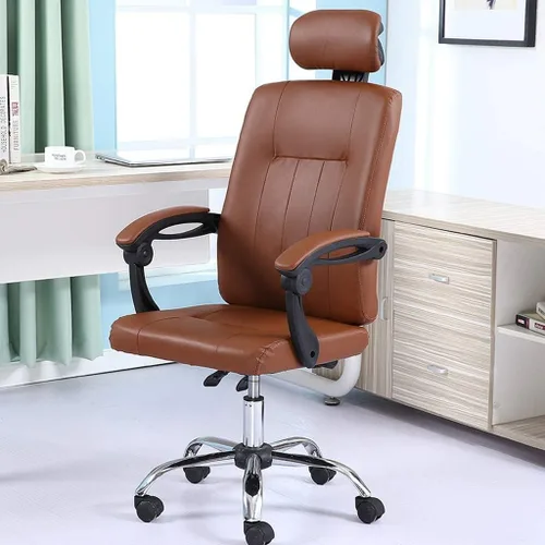 Vista 7 de Silla de oficina Silla de oficina Silla de escritorio ajustable en altura Silla de escritorio ergonómica de cuero PU Silla de computadora cómoda