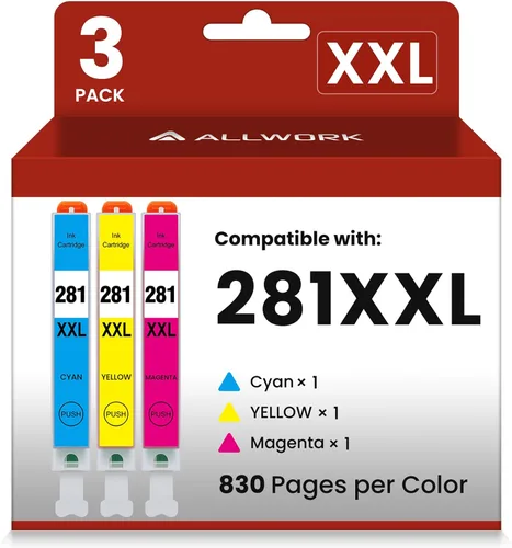 Vista 12 de ALLWORK 280XXL 281XXL Compatible para Canon 280 281 TR8620a Cartuchos de tinta PGI-280XXL CLI-281XXL 280 XXL 281 XXL Compatible con TR8620 TS702a