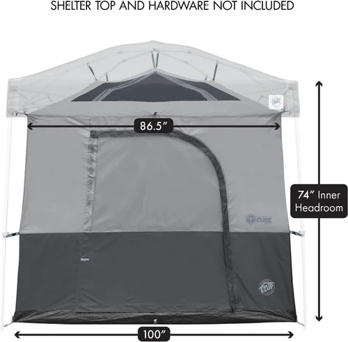 Vista 12 de E-Z UP Camping Cube Sport, convierte el toldo de patas en ángulo de 10 pies en tienda de campaña