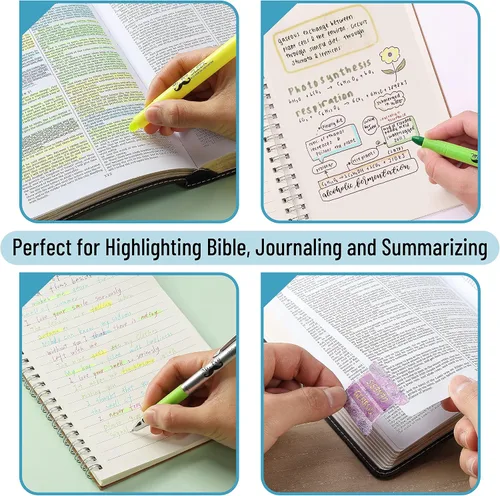 Vista 7 de Mr. Pen - Kit de diario bíblico con marcadores/resaltadores de Biblia y bolígrafos sin derrames, pestañas de Biblia, plantillas, regla, regalos