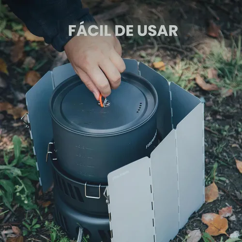 Vista 6 de Juego de Cocina Versátil al Aire Libre Fire Maple, Estufa de Gas de Aluminio, Kit de Utensilios de Cocina para Acampada Compacto y Duradero