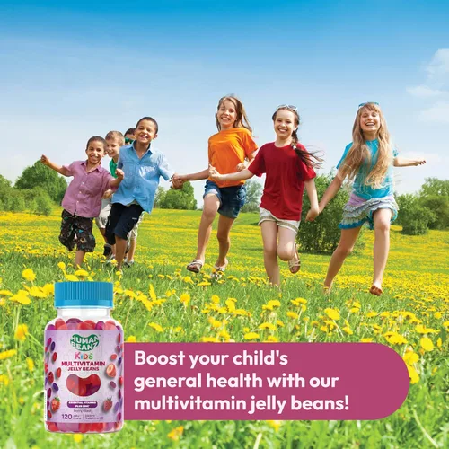 Vista 5 de Human Beanz Gomitas multivitamínicas con zinc para niños, suplementos dietéticos de apoyo inmunológico, vegetariano, 120 granos de gelatina Berry