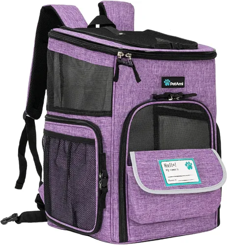 Vista 10 de PetAmi Mochila transportadora para perros, mochilas para gatos aprobadas por aerolíneas para transportar gatos pequeños y grandes, mochila