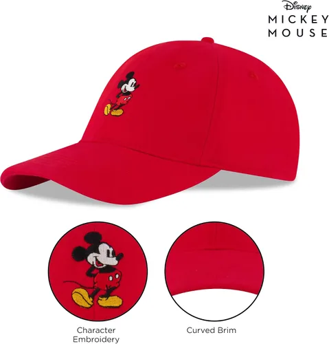 Vista 5 de Disney Gorra de béisbol de Mickey Mouse para hombre, sombrero de papá a presión