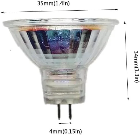 Vista 2 de Small Halogen Spotlight Mr11 Halogen Lamps Mr11 Spotlight Bulb Gu4 6V Halogen 10W Mr11 Halogen Reflector Pack of 1,5W