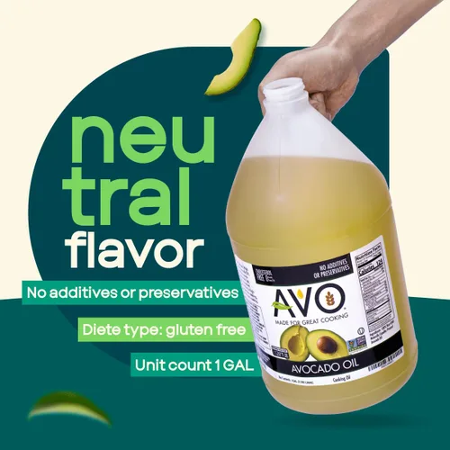 Vista 9 de AVO SIN OGM 100% Aceite de Aguacate, 1 Galón 128 Onzas Líquidas, SIN Conservantes Agregados