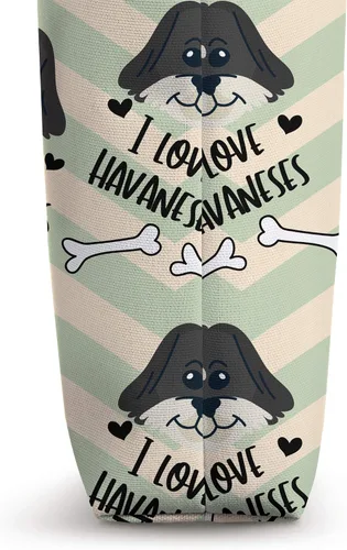 Vista 3 de Havaneses I Love Cute Havanese Dog Lover Gifts Bolsa de mano 16 pulgadas Blanco