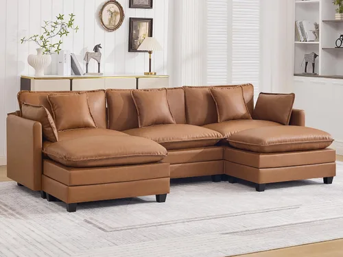 Vista 111 de Sofá modular en forma de nube de 113 pulgadas, sofás de asiento profundo de gran tamaño para sala de estar, sofá modular tapizado de chenilla