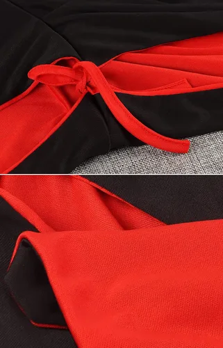 Vista 5 de viviwo Capa con capucha para niños color rojo y negro reversible disfraz de vampiros de bruja mago