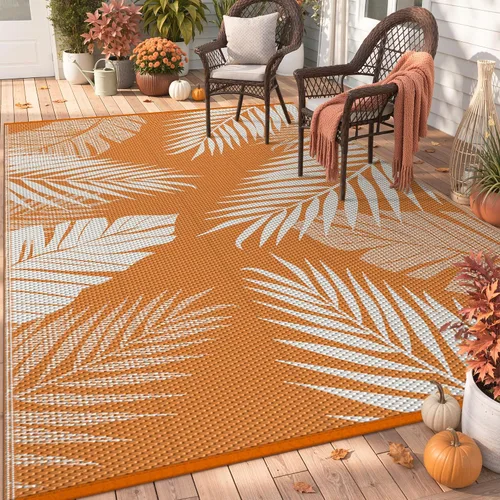 Vista 94 de GENIMO - Alfombra para exteriores de 6 x 9 pies, para patio, espacios amplios, reversible, de pajillas de plástico, alfombra impermeable para Azul