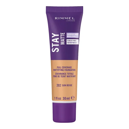 Vista 4 de 3 x Rimmel London Stay Matte - Base líquida mousse mate 30ml - 201 Beige clásico