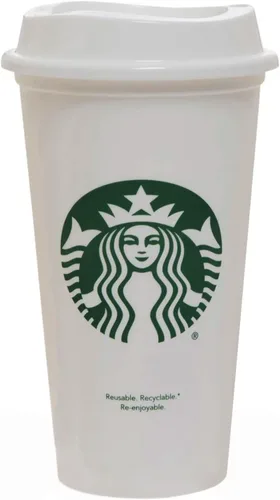 Vista 4 de Starbucks Juego de 5 vasos reutilizables de 16 onzas para bebidas calientes con tapa