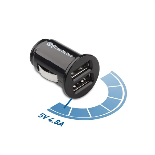 Vista 4 de Cable Matters Paquete de 2 cargadores de coche USB dual de montaje empotrado de 4.8A 24W Mini diseño compacto, para teléfonos inteligentes