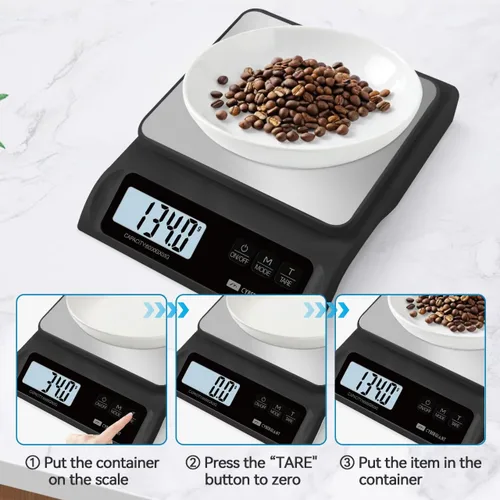 Vista 2 de CYBERGIANT Báscula digital de precisión para alimentos de 13 libras/0.004 oz, preparación de comidas, cocina, horneado y café expreso, báscula