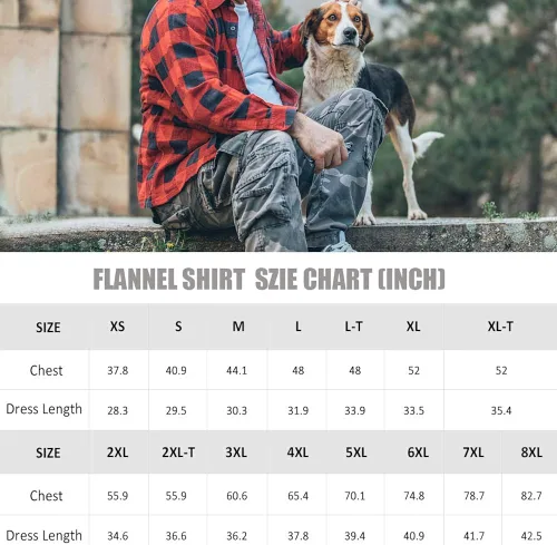 Vista 5 de JVer - Camisas de franela a cuadros para hombre manga larga con ajuste regular con botones casual