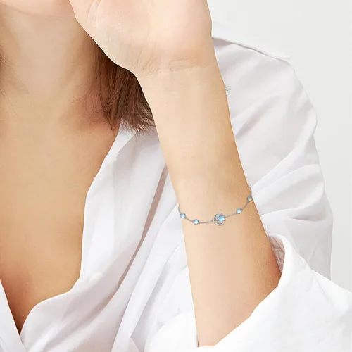 Vista 2 de Clip de papel, nudo, bizantino, doble capa, pulsera de eslabones cruzados, pulsera ajustable de plata esterlina, regalos de joyería para mujeres