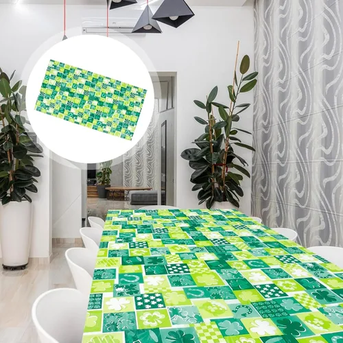 Vista 3 de St patricks Day Decorations,2Pcs 54”x108” Shamrock Tablecloth Waterproof Irish Green Saint Patricks Table Cloth St patrick's Day Party decorations