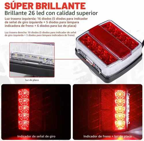 Vista 6 de Linkitom Kit de luces LED magnéticas para remolque, cable de 24 pies con enchufe de 7 pines, impermeable IP68, aprobado por DOT