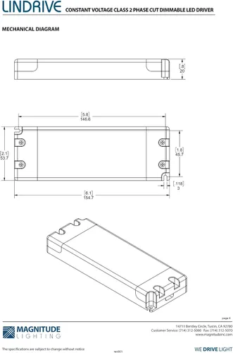 Vista 4 de Controlador LED - Magnitud 12V - 20W Lindrive Transformador LED voltaje constante regulable controlador SLT20L12DC