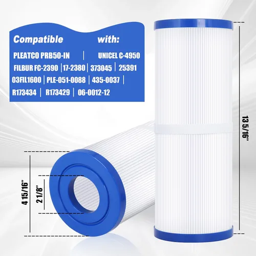 Vista 2 de FC-2390 Filtro de spa de repuesto para filtro Pleatco PRB50-IN Unicel C-4950, filtros de bañera de hidromasaje compatibles con filtro de piscina