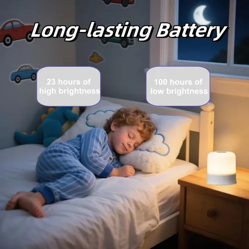Vista 6 de Luz nocturna para bebé, 3 colores, luz de huevo para guardería, luz nocturna recargable, pequeña lámpara inalámbrica para mesa y mesita de noche