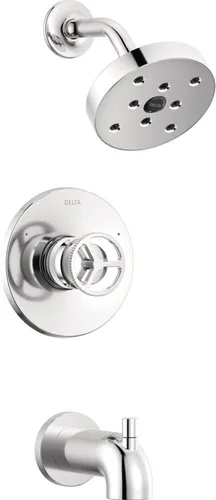Vista 11 de Delta Faucet Trinsic Serie 14 Juego de grifo de ducha dorado con cabezal de ducha H2Okinetic, kit de accesorios de ducha dorados, juego de grifo