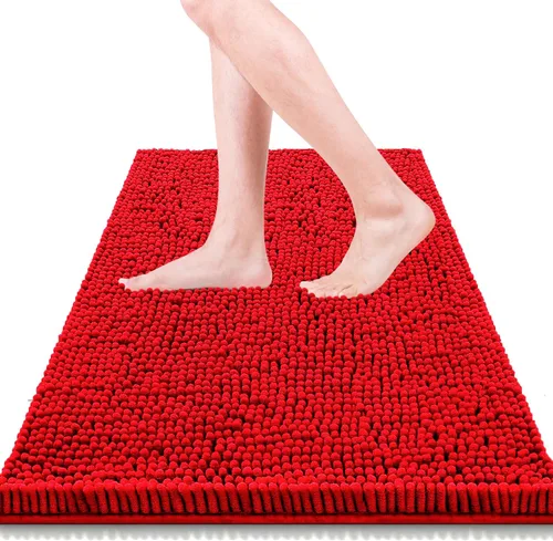 Vista 11 de Alfombras de baño de 47 x 17 pulgadas, súper absorbentes, suaves, gruesas, lavables a máquina, tapete de baño de felpilla antideslizante, tapete