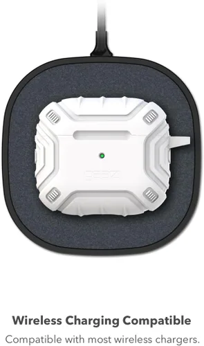Vista 5 de ZAGG Max Protection AirPods Pro - Funda ligera y duradera en color blanco, compatible con cargadores inalámbricos