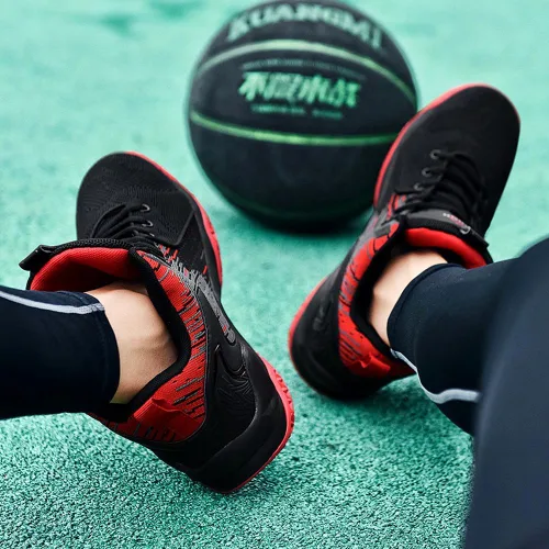 Vista 7 de WELRUNG Tenis de baloncesto unisex de caña alta, ligeros, para correr, trotar, para jóvenes