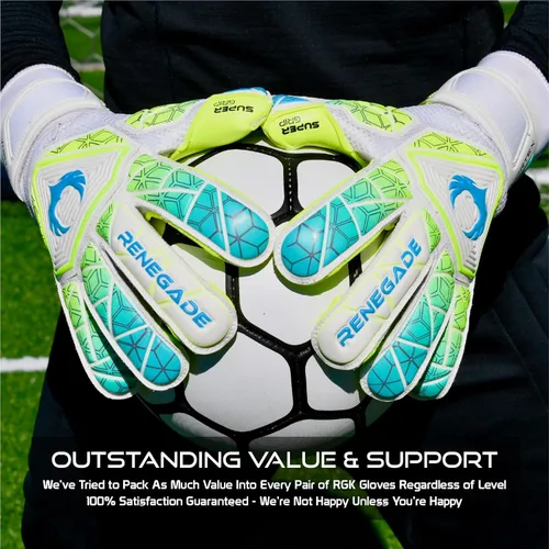 Vista 7 de Renegade GK Vortex - Guantes de portero con protector microbiano (tallas 6-11, 3 estilos, nivel 3) Hyper Grip de 3.5+0.118 in y súper malla