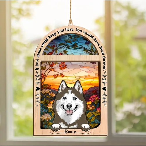 Vista 195 de LOVELYPOD Adorno de Navidad personalizado de sabueso afgano, atrapasoles con nombre, regalos de pérdida de mascotas, regalos para amantes