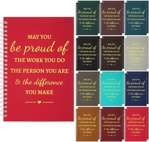 Vista 9 de 12 cuadernos en espiral inspiradores A5, regalo de agradecimiento a granel, bloc de notas motivacionales de 6 x 8 pulgadas, 100 páginas/50 hojas