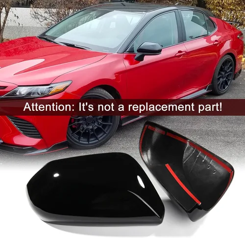 Vista 6 de CKE para Toyota Camry 2018-2026 Cubierta de espejo retrovisor exterior Negro brillante-A