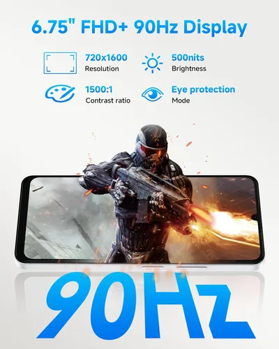 Vista 4 de Ulefone Note 20 Pro Teléfonos Desbloqueados, 6.75 pulgadas 90Hz, Octa Core 8GB+128GB/1TB Expansión Android 14, Cámara Triple de 50MP, 6000mAh (18W)