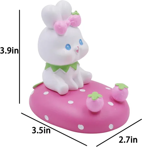 Vista 2 de Lindo conejo teléfono móvil soporte animal Smartphone escritorio soporte para todos los teléfonos móviles Bunny teléfono soporte escritorio ornamento