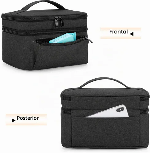 Vista 4 de BAFASO Bolsa de extractor de leche portátil con una almohadilla impermeable de piezas, color negro Compatible con bomba Medela en estilo, estuche