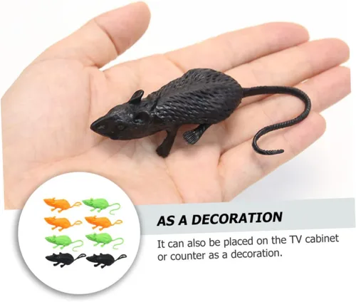 Vista 7 de Kisangel 18pcs Realistic Fake Mouse Decor for Halloween Pranks Unique Mice Toy Layout Props Soft Material for Home and Party Decoration Chic and